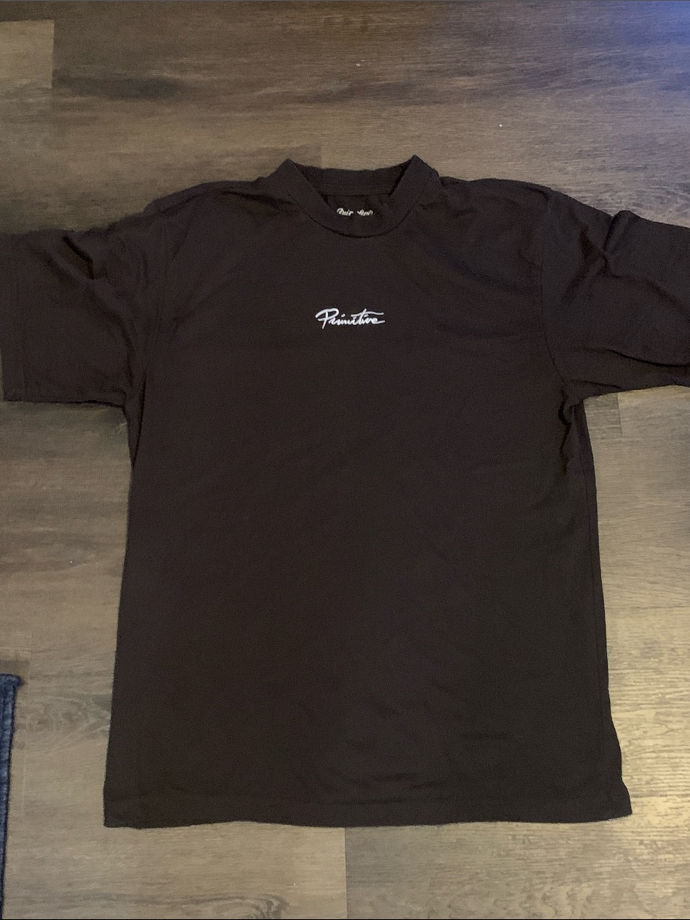 Primitive Black Crewneck T-Shirt with White Script Logo